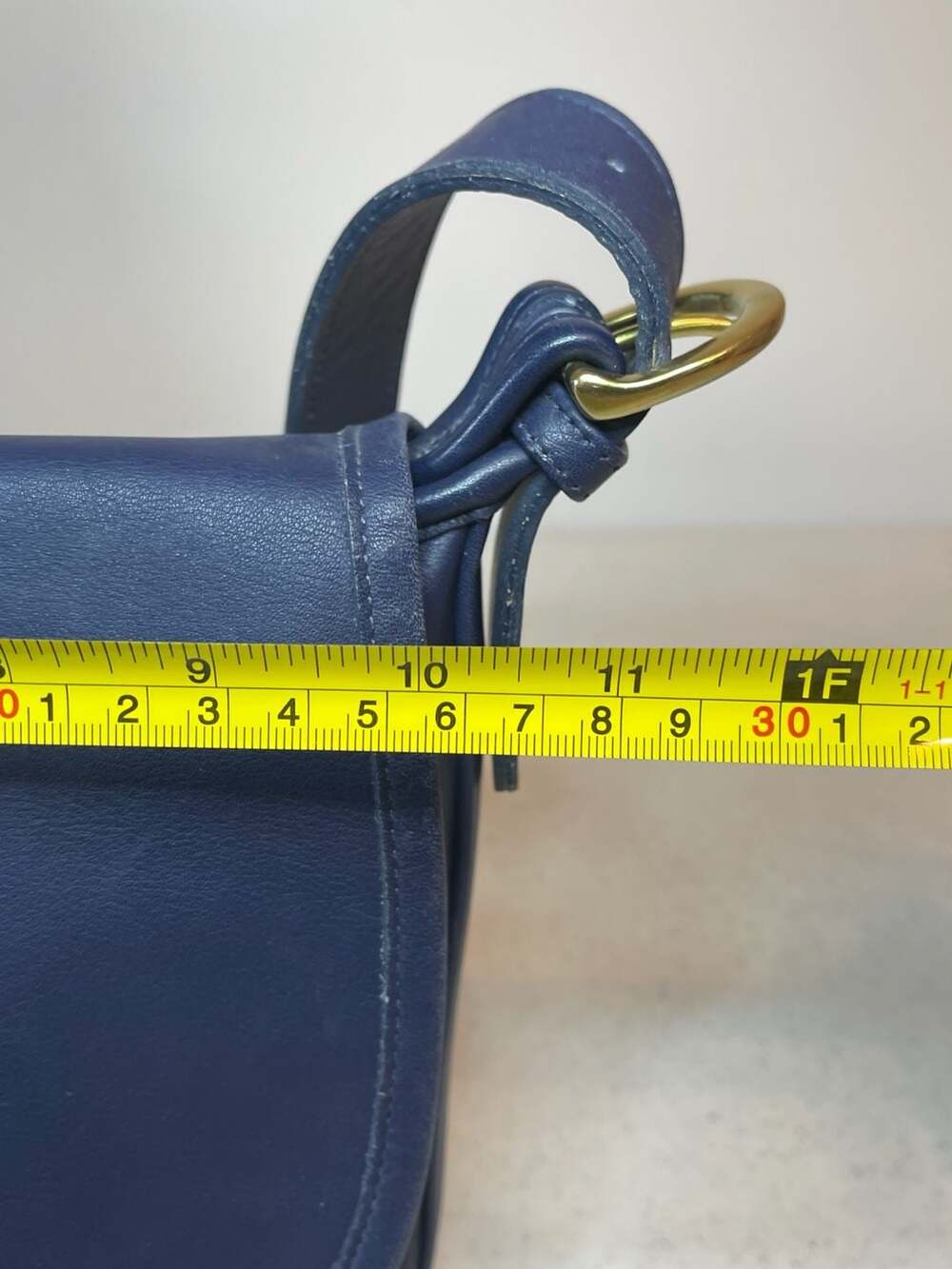 Vintage Coach Fletcher Crossbody Flap Bag in Navy Blue Leather - Picture 12 of 13